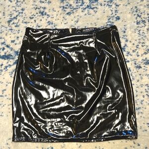 Fashion Nova Glossy Black Pencil Skirt